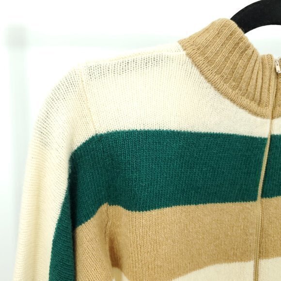 VTG Dalton Camel Hair/Geelong Lambswool Mock Neck Stripe Sweater 36 (S/M) - Picture 9 of 16